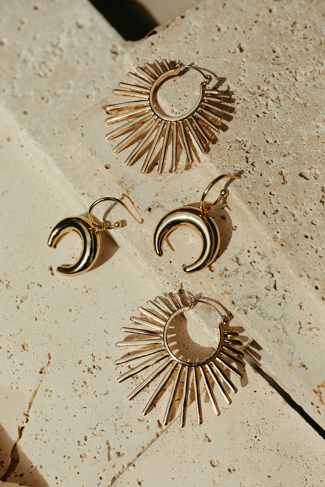 Crescent Horn Huggie Hoops