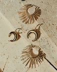 Crescent Horn Huggie Hoops