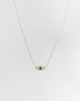 Golden Evil Eye Charm Necklace (925 Sterling Silver)