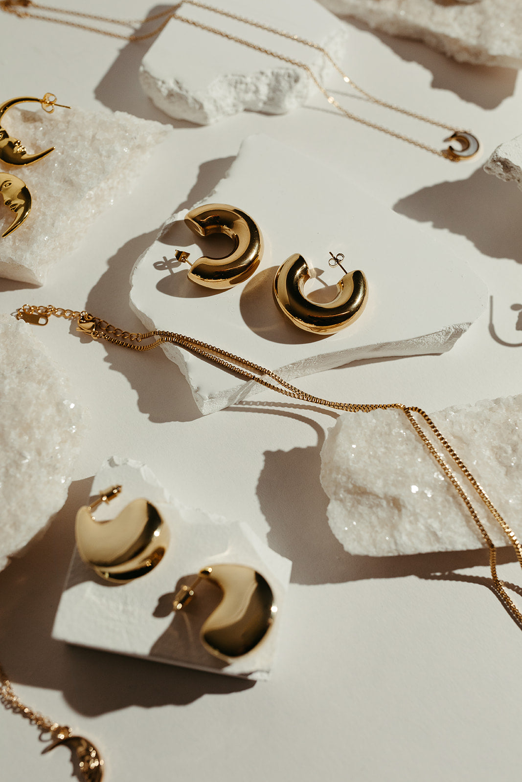 Mia Puff Earrings - Gold