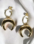 Crescent Horn Huggie Hoops
