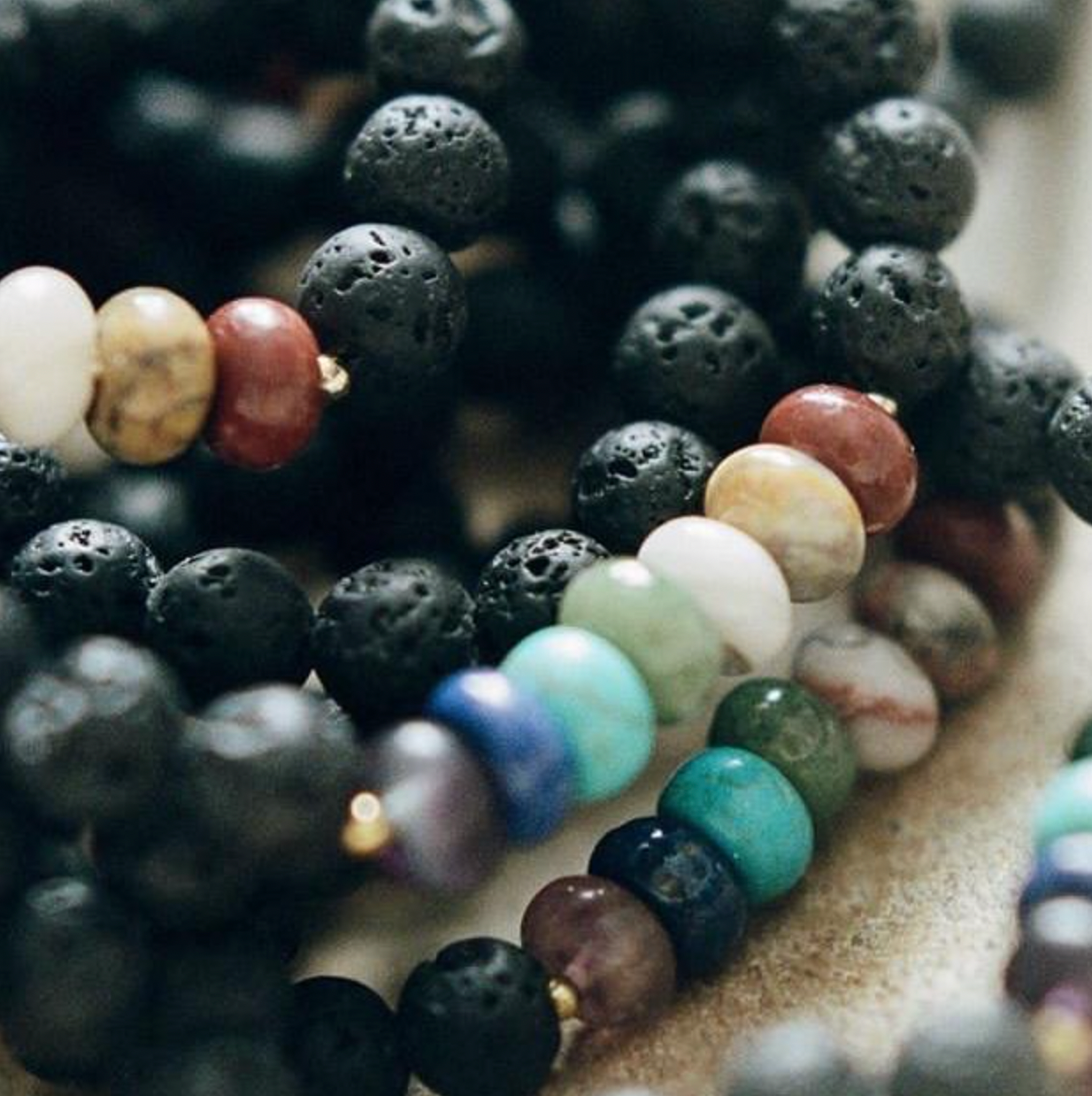 Lava Stone Chakra Bracelet