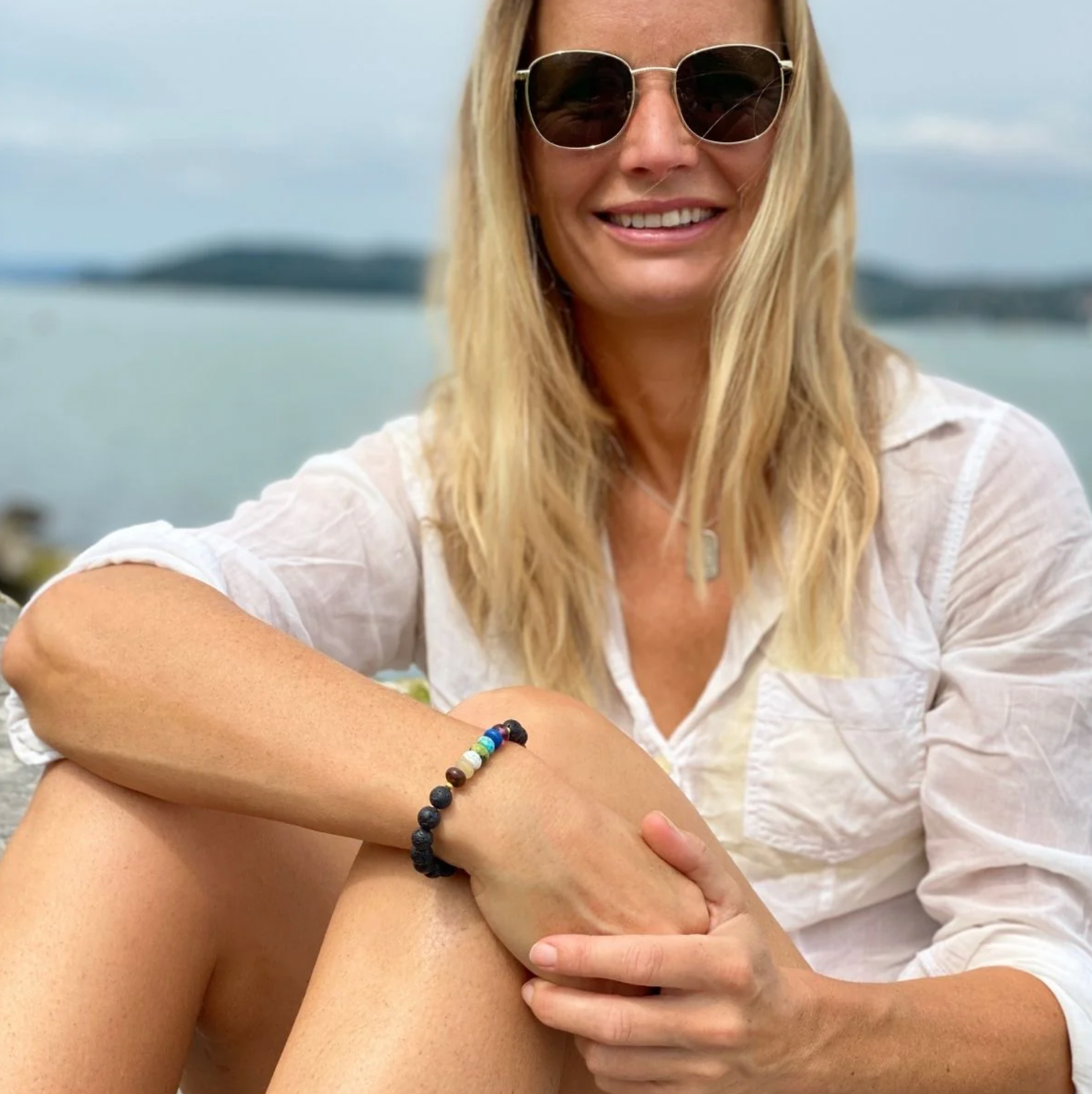 Lava Stone Chakra Bracelet