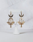 Boho Mystical Moth Dangle Earrings
