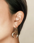 Crescent Horn Huggie Hoops