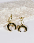 Crescent Horn Huggie Hoops