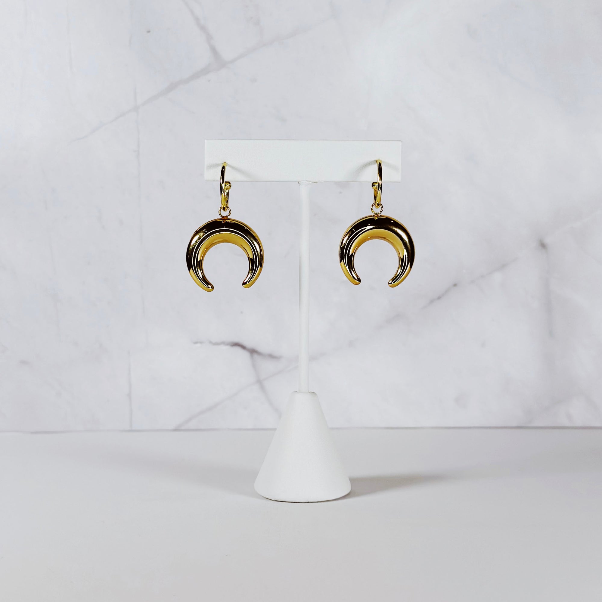 Crescent Horn Huggie Hoops