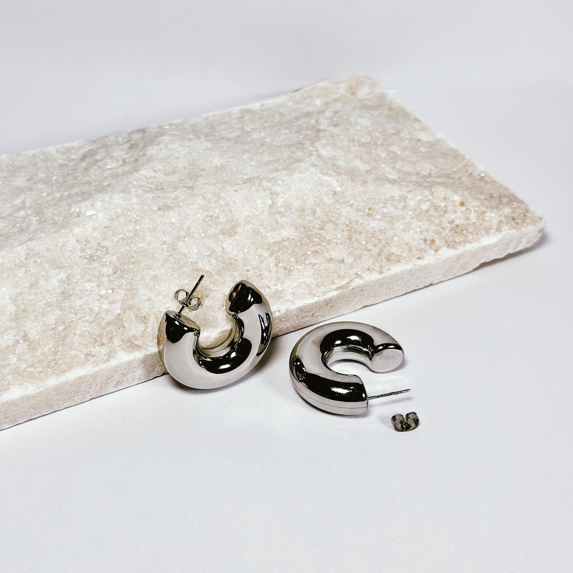 Marcella Chunky Hoops - Silver