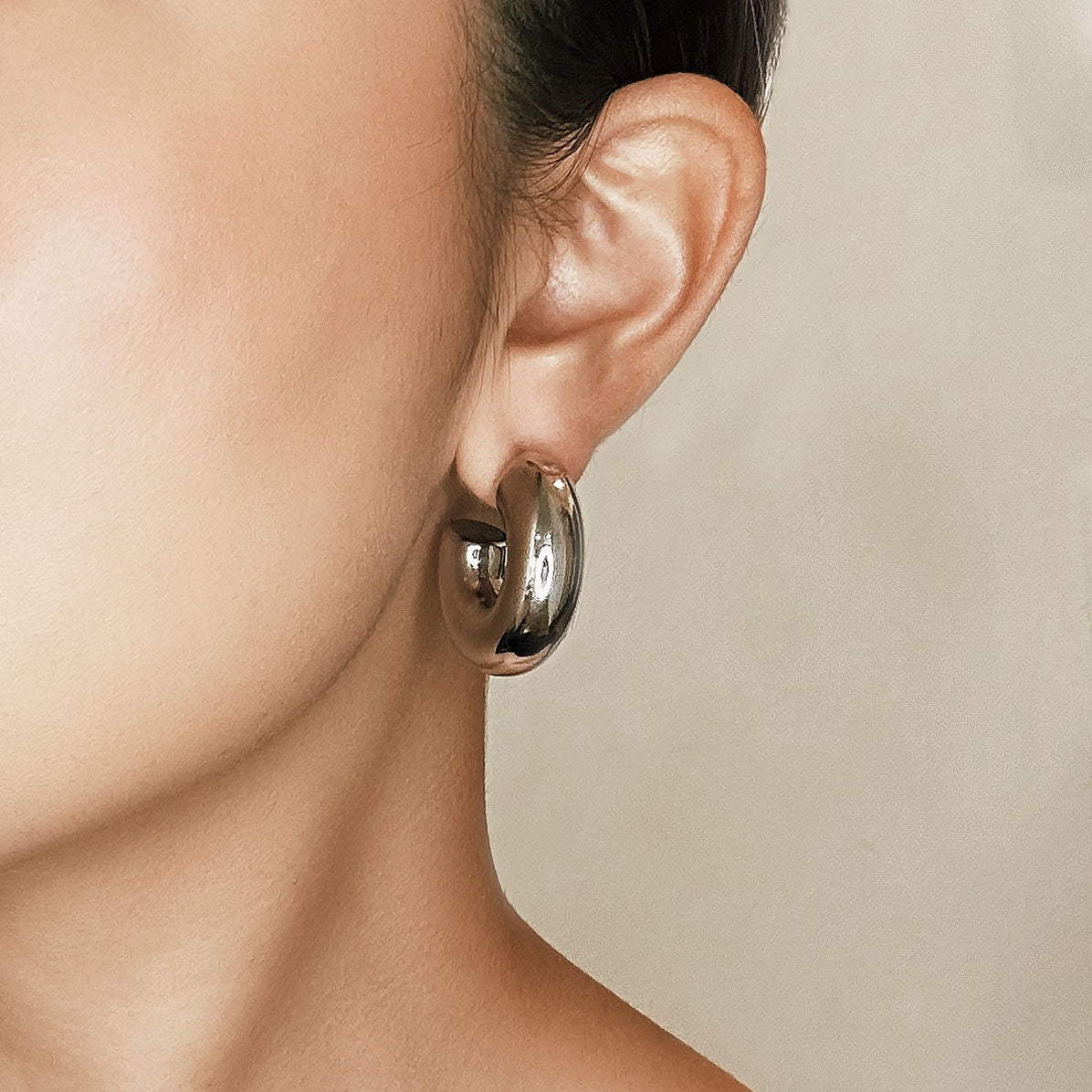 Marcella Chunky Hoops - Silver