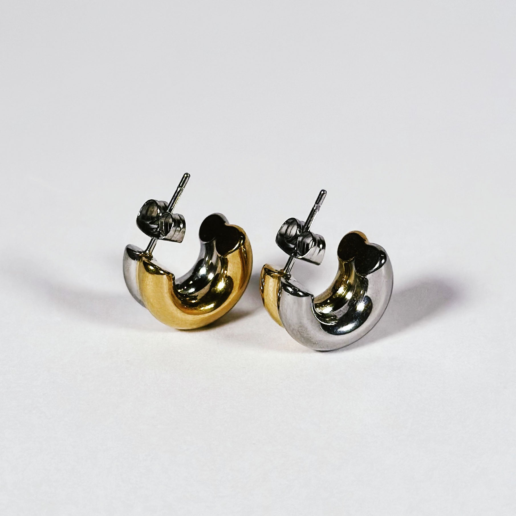 Nova Two Tone Huggie Hoops