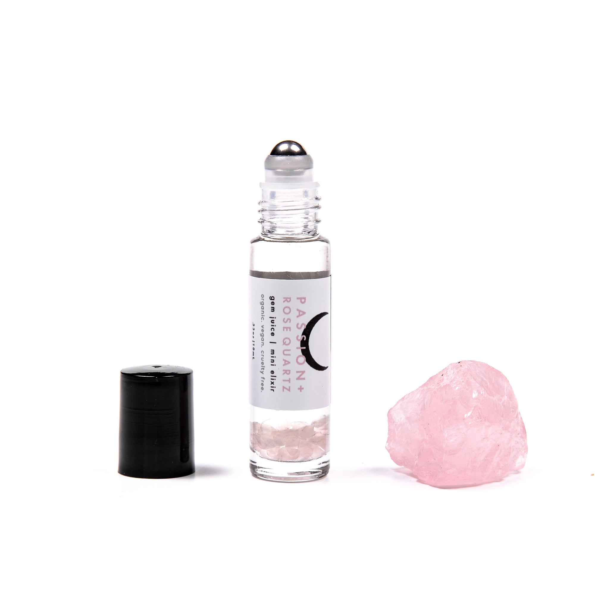passion rose quartz gem juice rollerball rose cinnamon black pepper sandalwood  essential oil