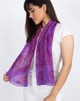 Handmade Om Yoga Prayer Shawl/Scarf - Purple