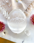 Selenite Palmstone - Luna Moth