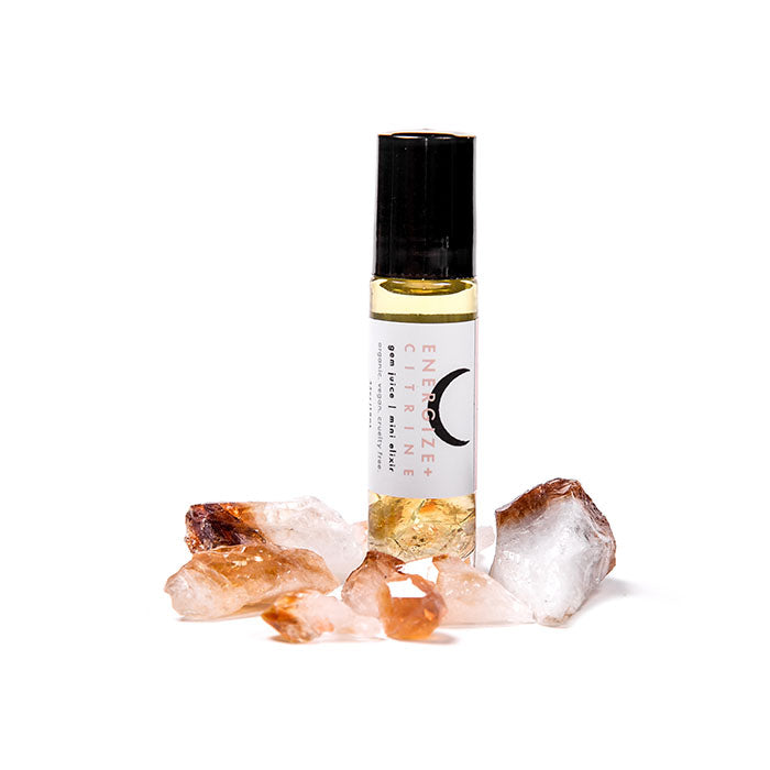 Energize + Citrine Gem Juice Rollerball from love by luna - tumbled citrine, ginger, bergamot, black pepper, blood orange