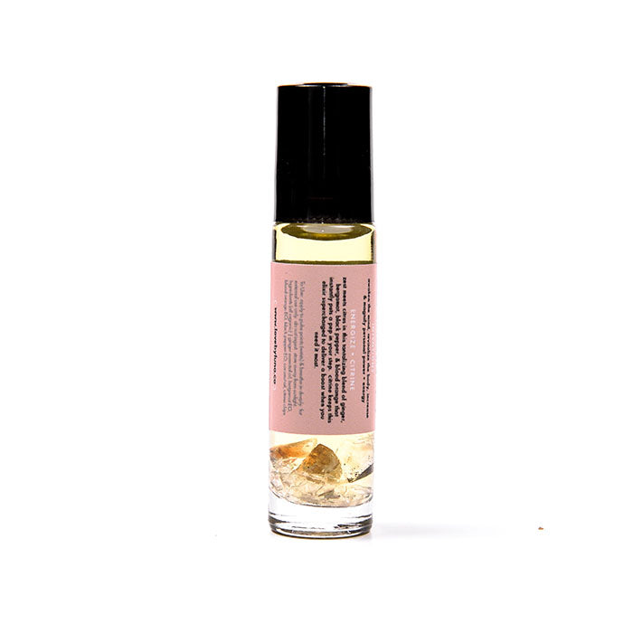 Energize + Citrine Gem Juice Rollerball from love by luna - tumbled citrine, ginger, bergamot, black pepper, blood orange