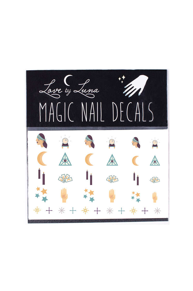 fortune teller nail decal crystal ball tarot stars crescent