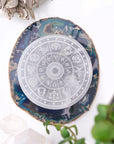 Selenite Zodiac Cleansing & Charging Disc