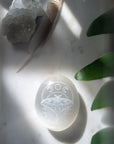 Selenite Palmstone - Luna Moth