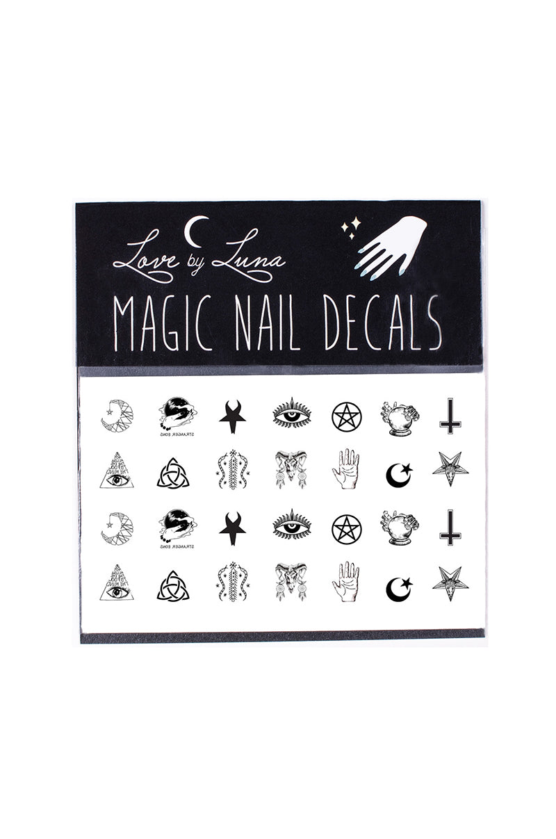 occult symbols nail decals pentagram satan crescent moon
