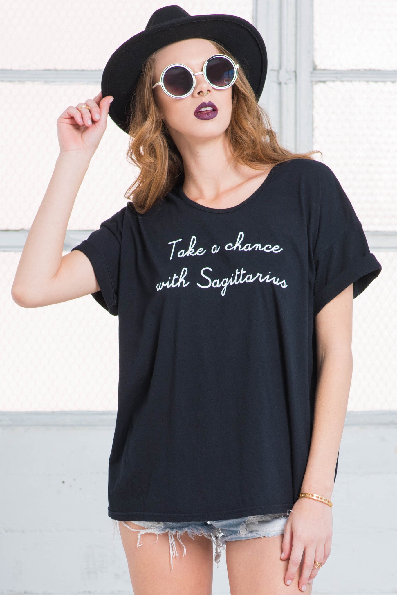 oversized Sagittarius tee cotton