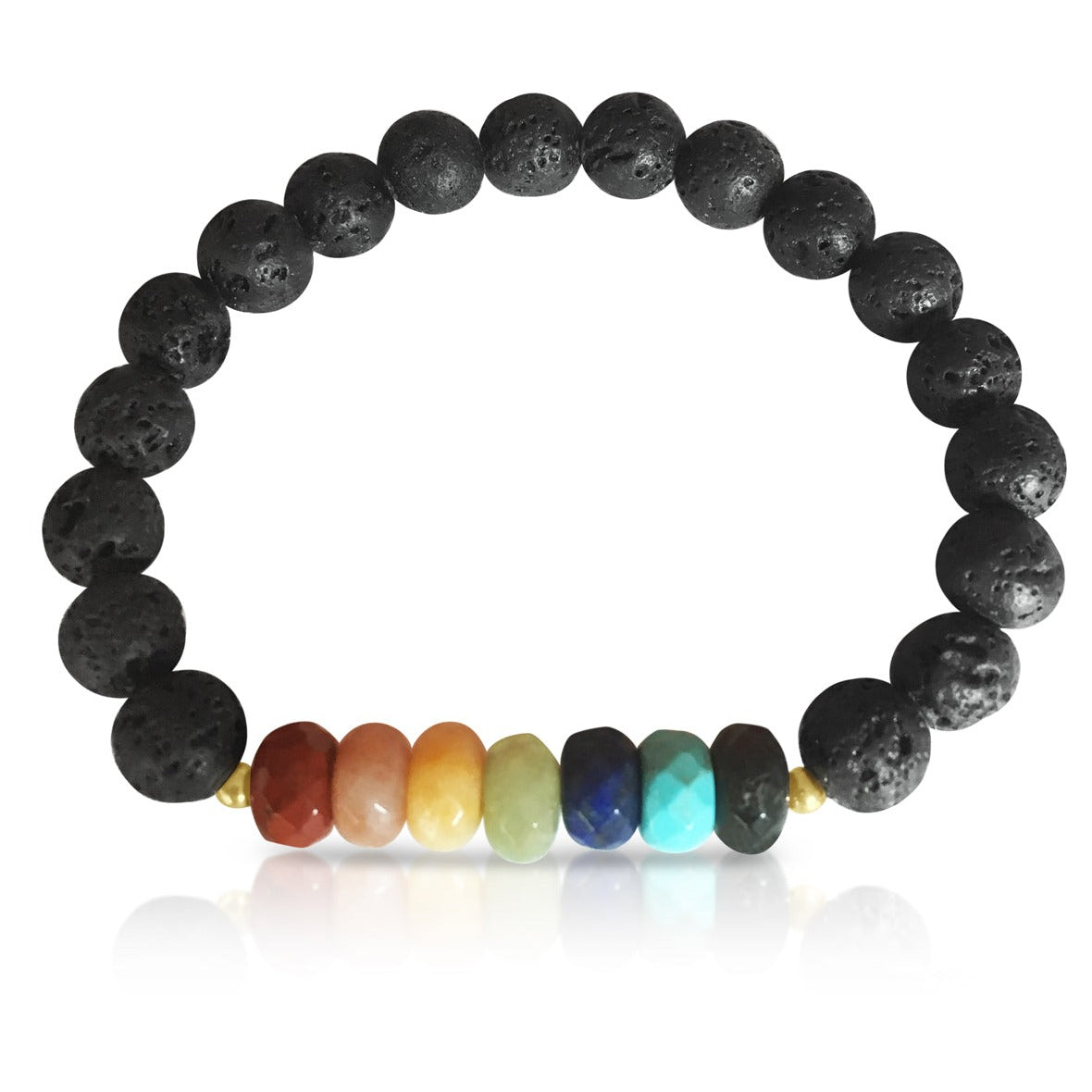 Lava Stone Chakra Bracelet