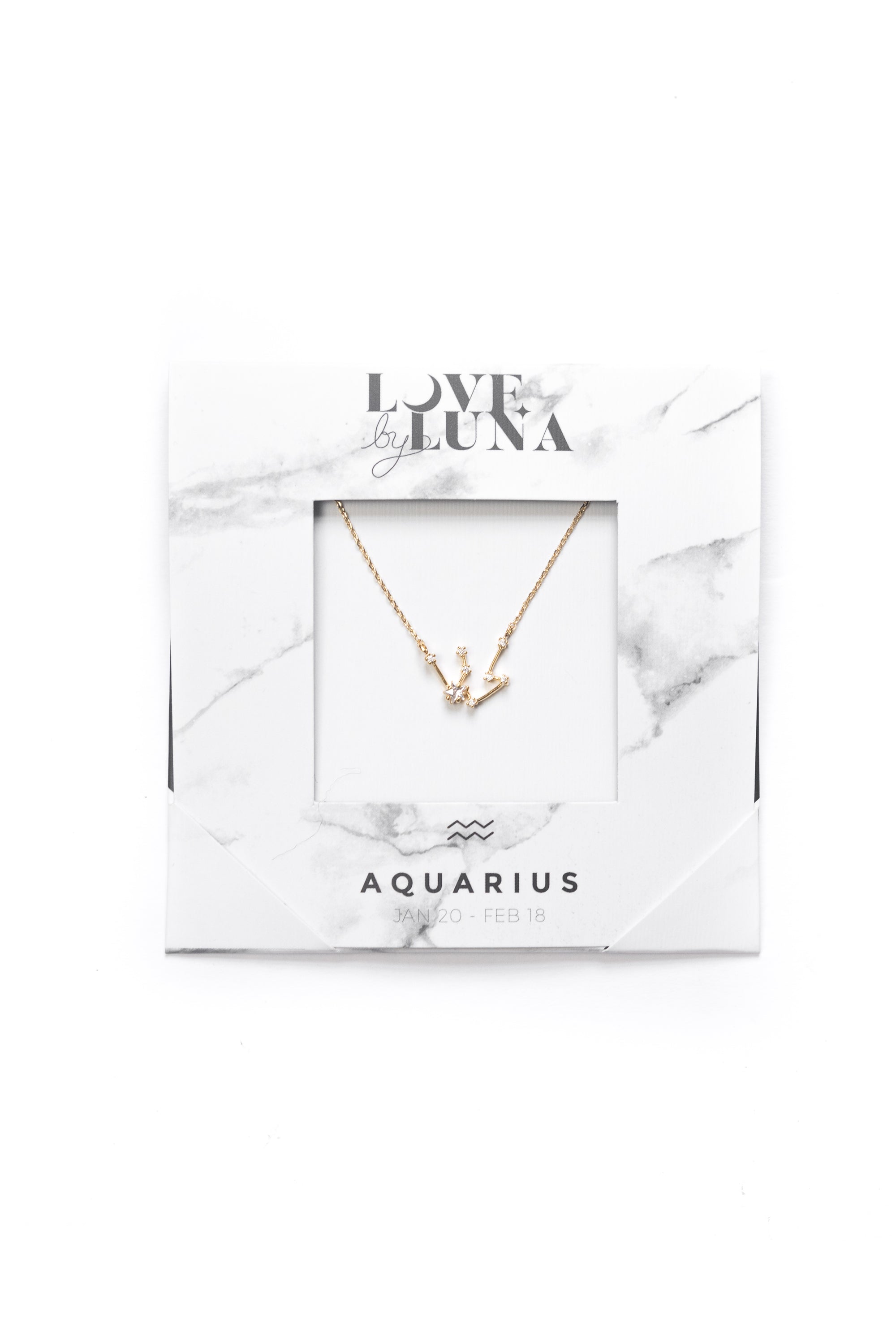 Aquarius Constellation Necklace - Gold & Silver (14 Karat Gold / 24 Karat White Gold Dipped Options)