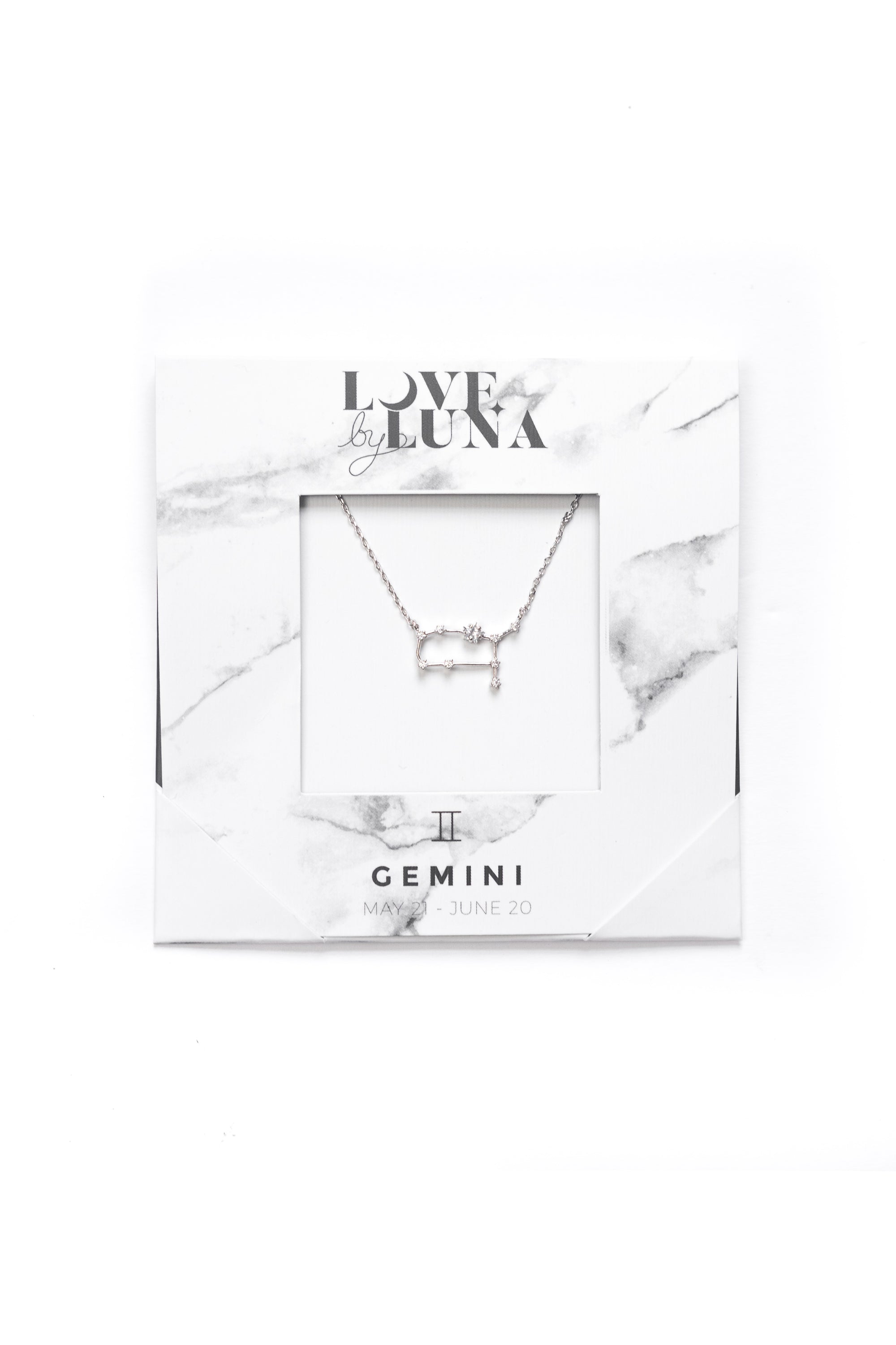 Gemini Constellation Necklace - Gold & Silver (14 Karat Gold / 24 Karat White Gold Dipped Options)