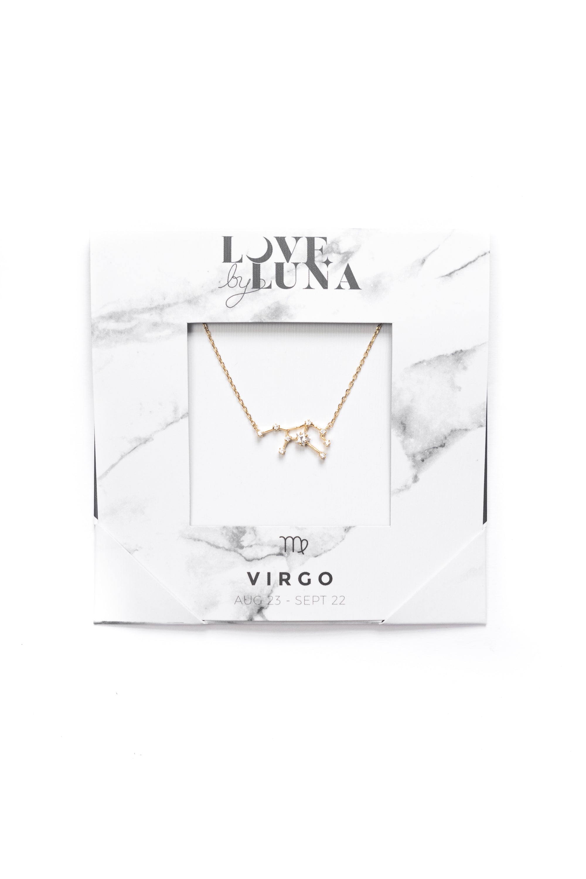 Virgo Constellation Necklace - Gold & Silver (14 Karat Gold / 24 Karat White Gold Dipped Options)