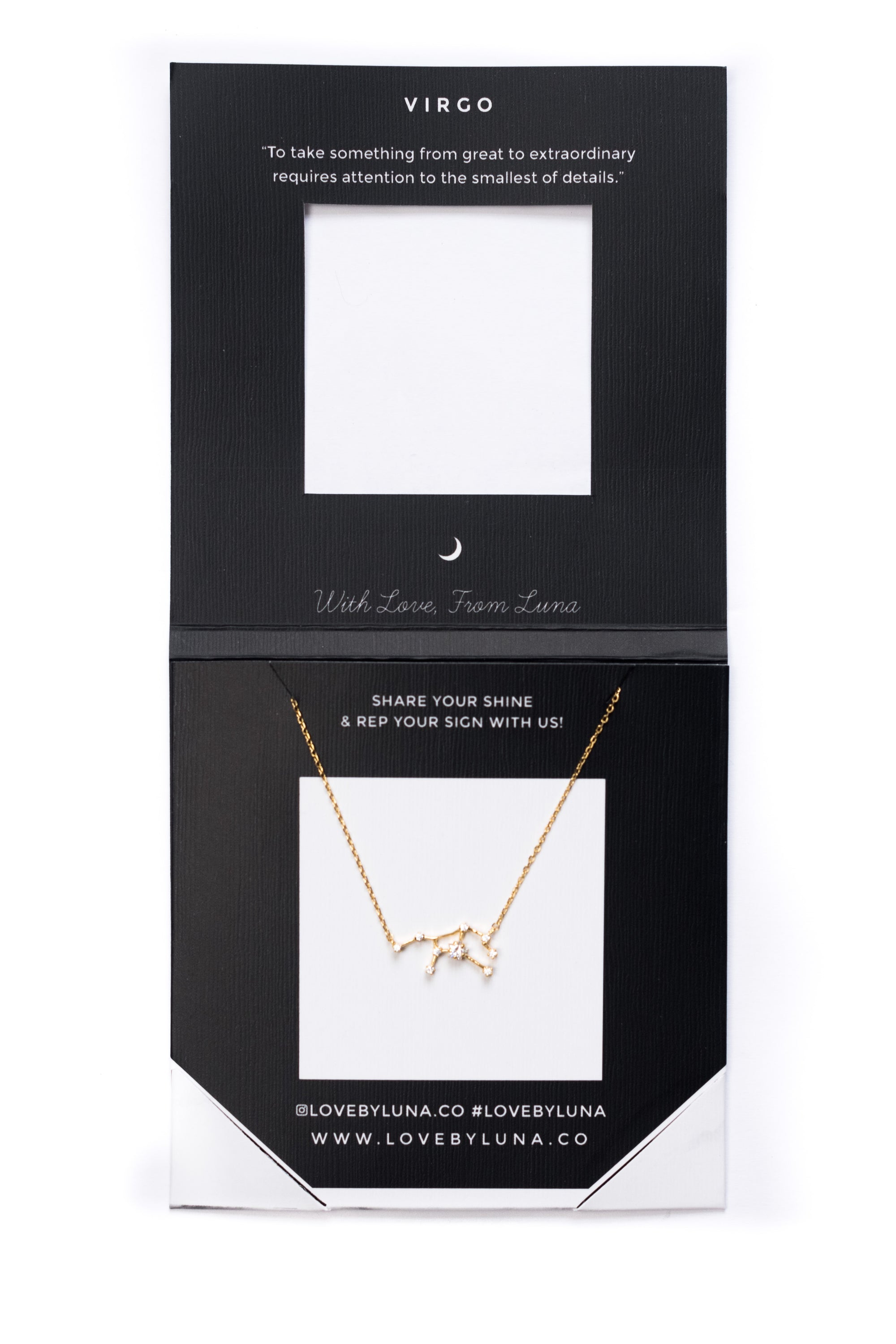 Virgo Constellation Necklace - Gold & Silver (14 Karat Gold / 24 Karat White Gold Dipped Options)