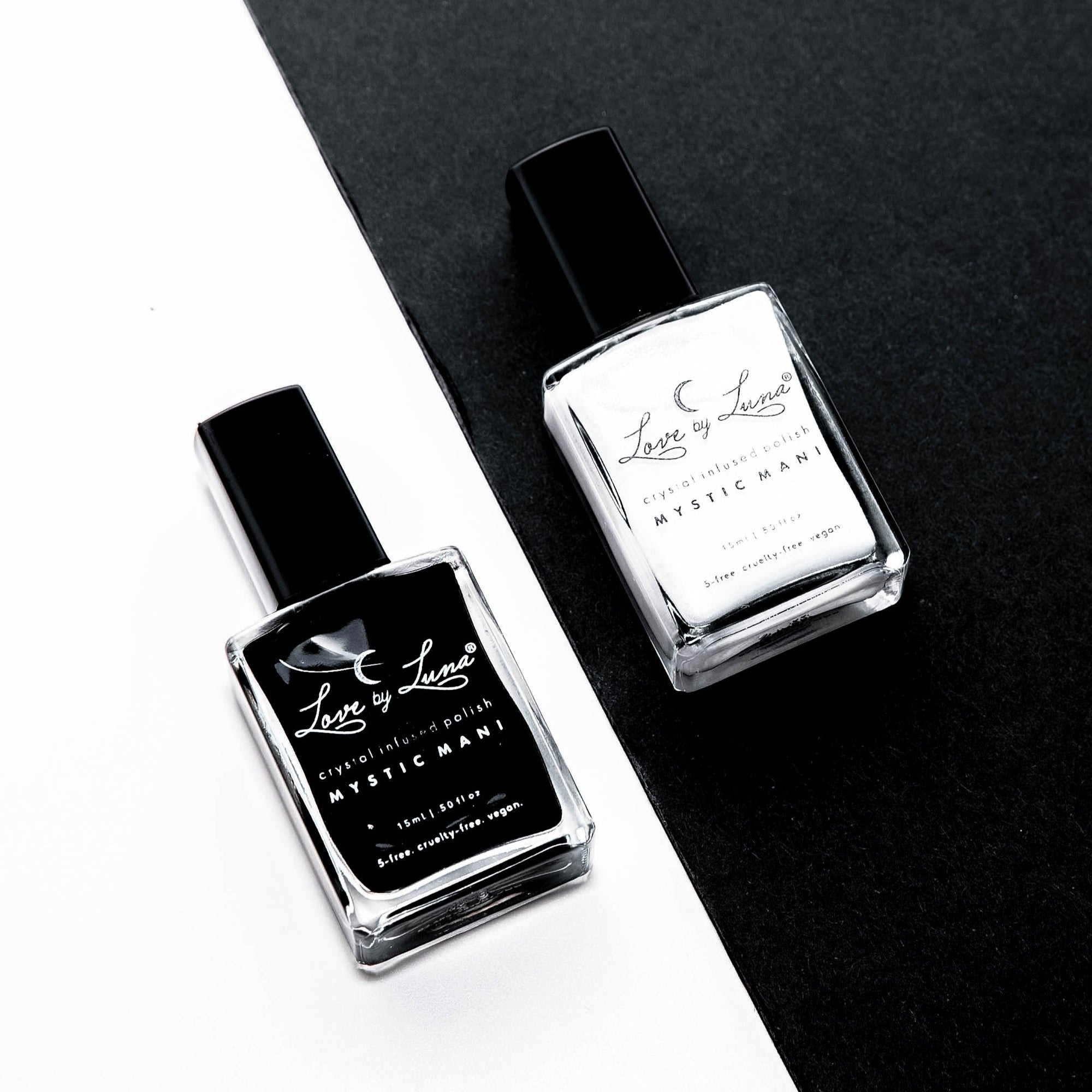 new moon full moon nail polish duo white black