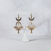 Boho Mystical Moth Dangle Earrings