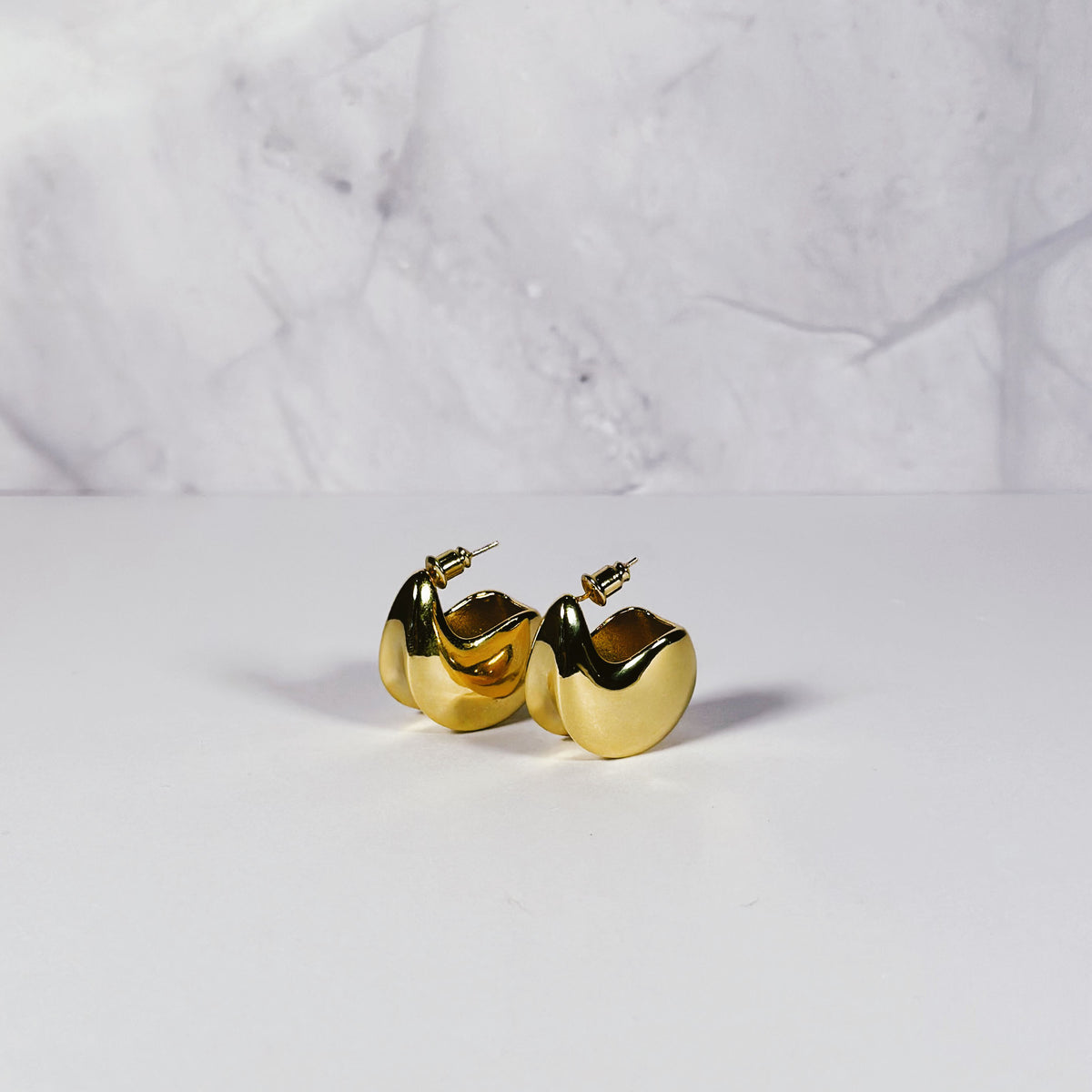 Mia Puff Earrings - Gold-5