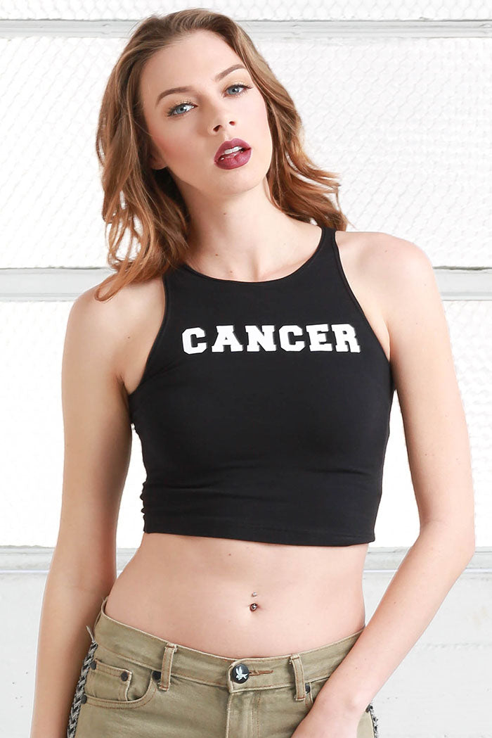 cancer cotton crop top tee shirt from love by luna