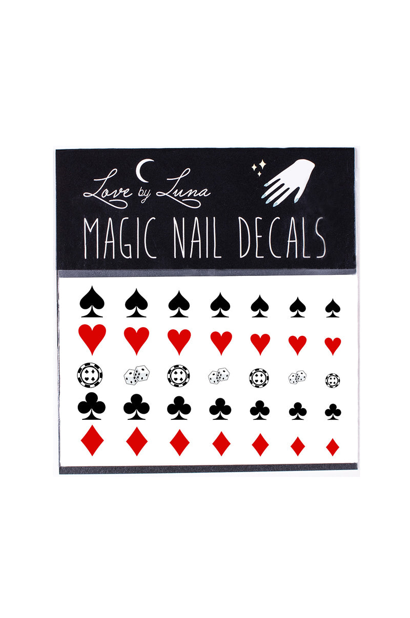 casino nail decals spades hearts clovers diamonds poker chips