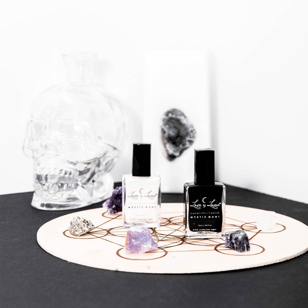 new moon full moon nail polish duo white black 