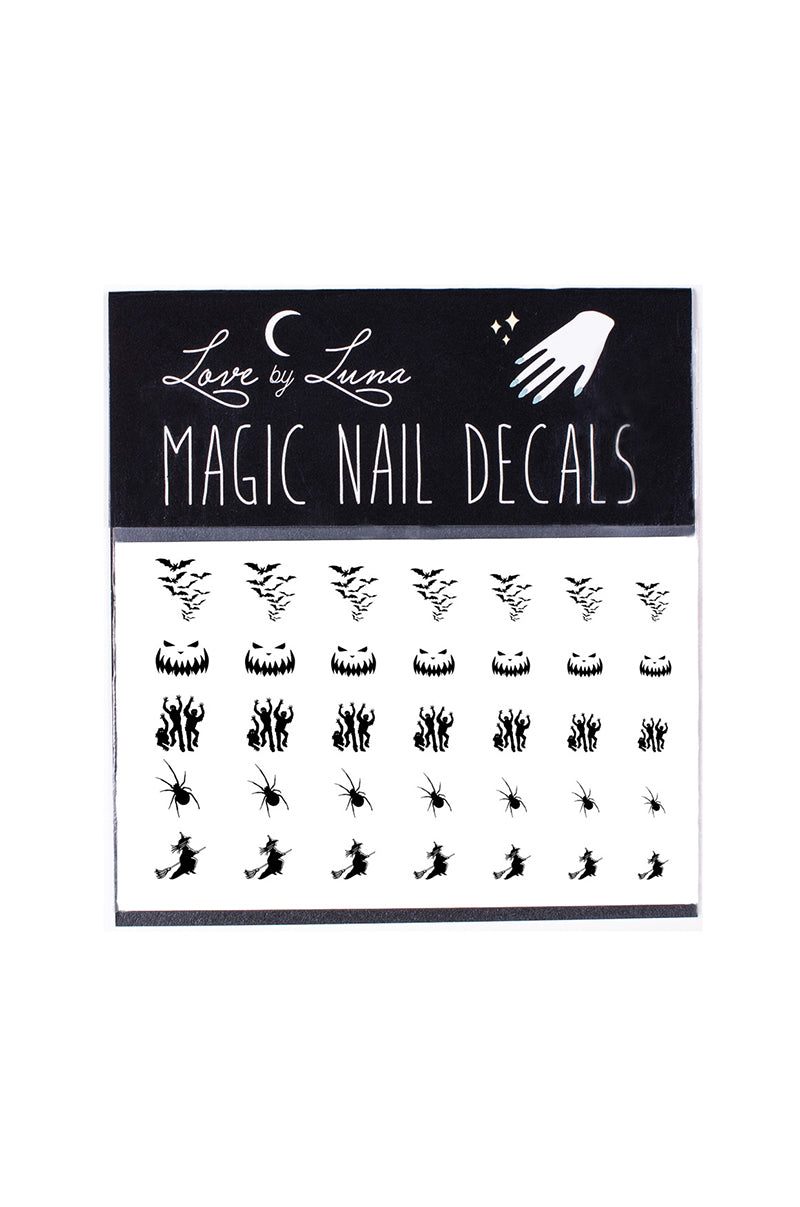 scary halloween nail decals witch spider pumpkin bats spooky