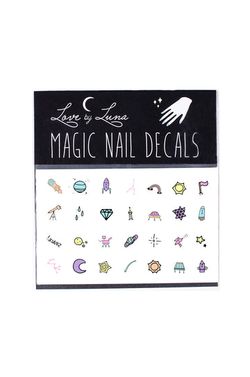 doodle nail decals moon diamond small line drawings