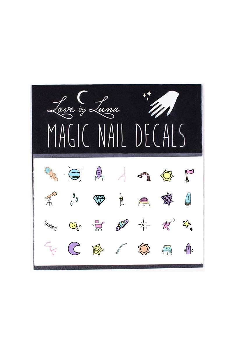 doodle nail decals moon diamond small line drawings
