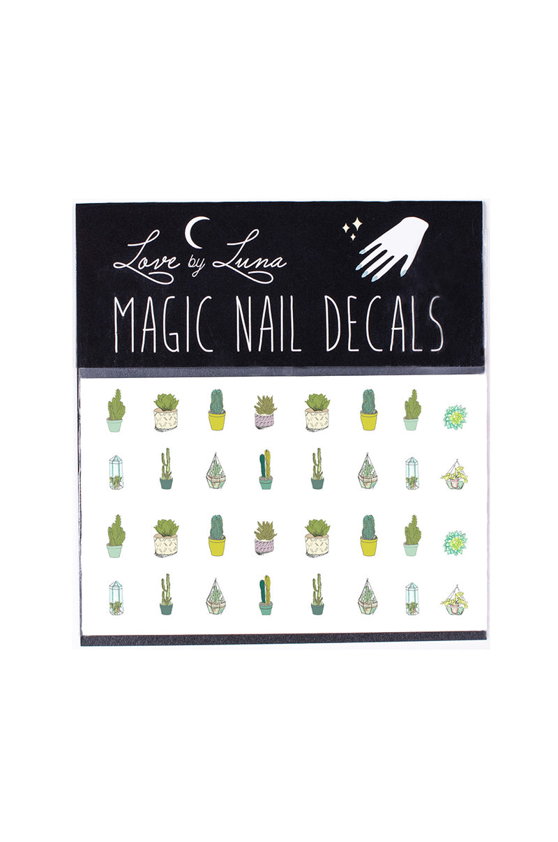 succulent nail decals desert plants
