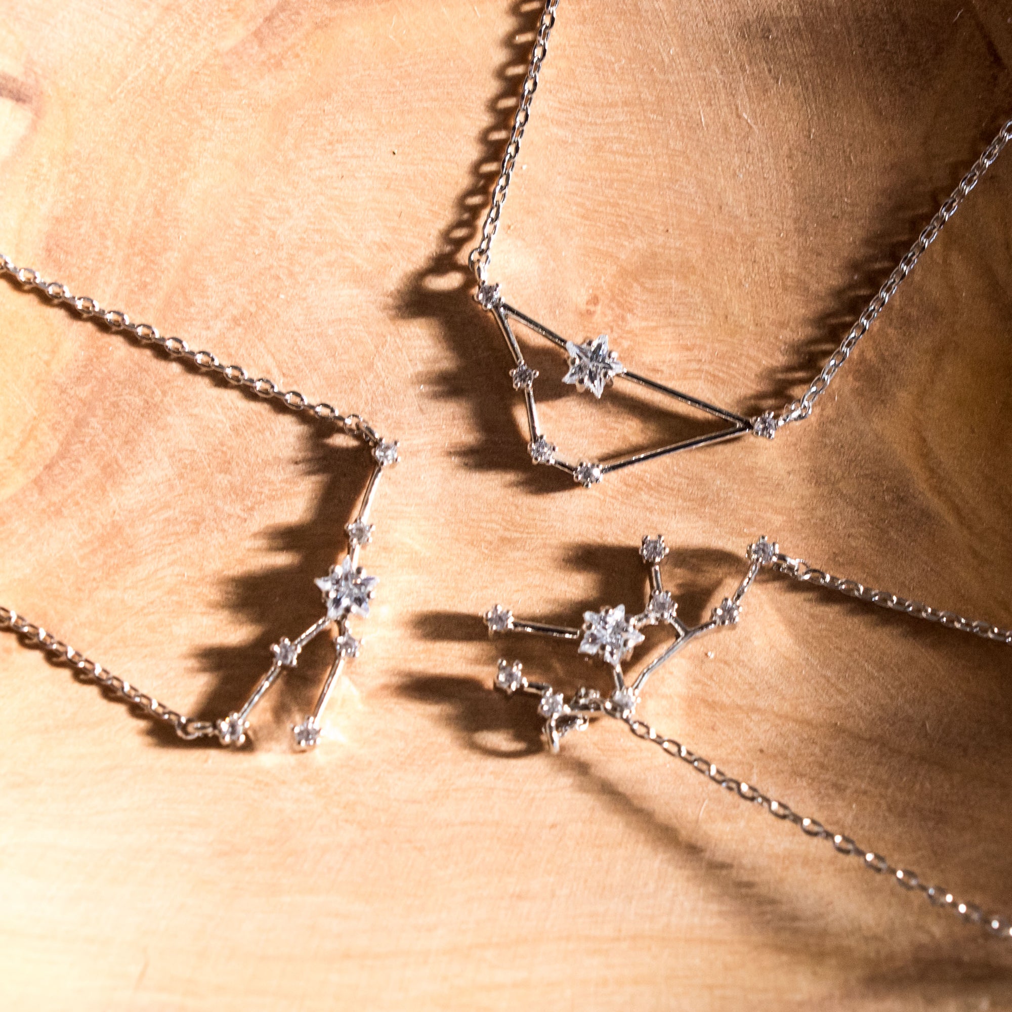 Pisces Constellation Necklace - Gold &amp; Silver (14 Karat Gold / 24 Karat White Gold Dipped Options)