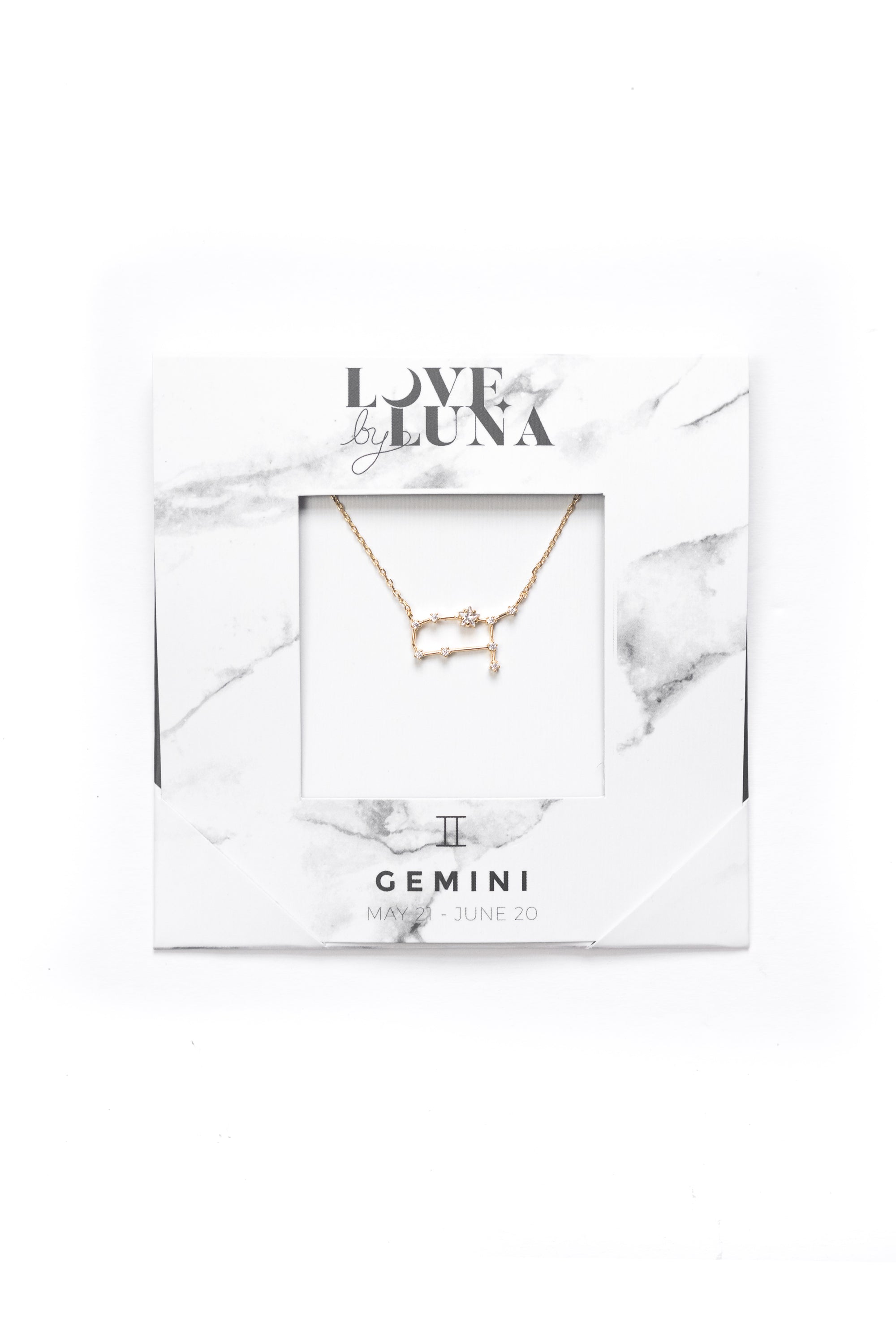 Gemini Constellation Necklace - Gold &amp; Silver (14 Karat Gold / 24 Karat White Gold Dipped Options)