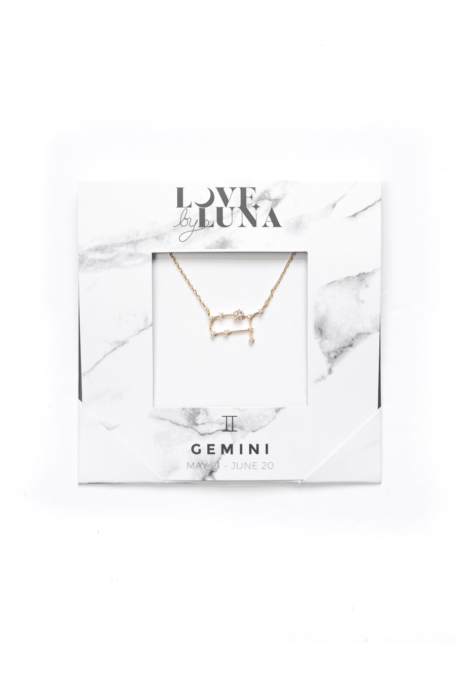 Gemini Constellation Necklace - Gold & Silver (14 Karat Gold / 24 Karat White Gold Dipped Options)