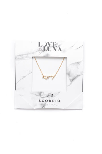 Scorpio Constellation Necklace - Gold & Silver (14 Karat Gold / 24 Karat White Gold Dipped Options)