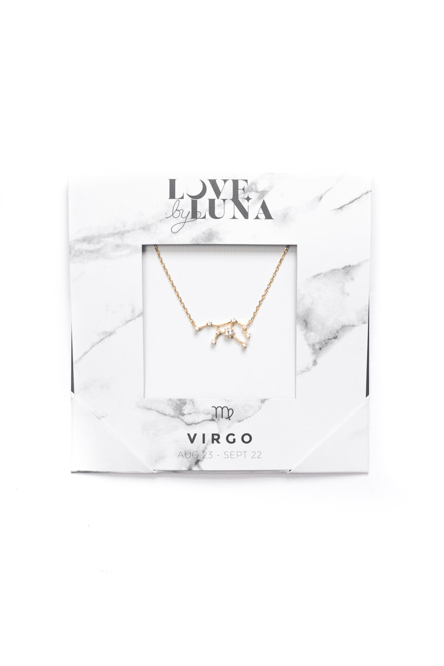 Virgo Constellation Necklace - Gold & Silver (14 Karat Gold / 24 Karat White Gold Dipped Options)